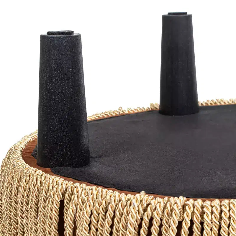 Ottoman rond d'appoint capitonné