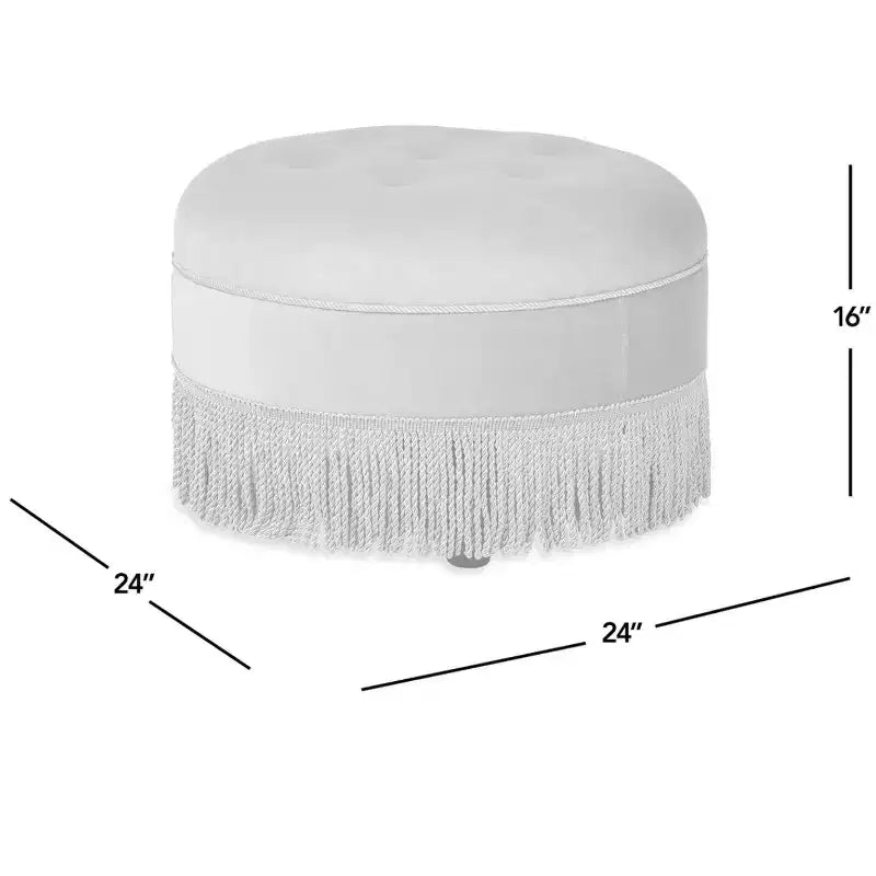 Ottoman rond d'appoint capitonné