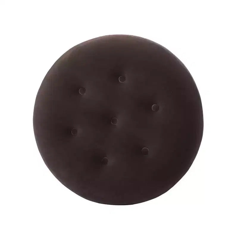 Ottoman rond d'appoint capitonné