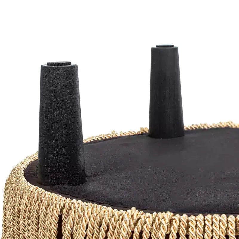 Ottoman rond d'appoint capitonné
