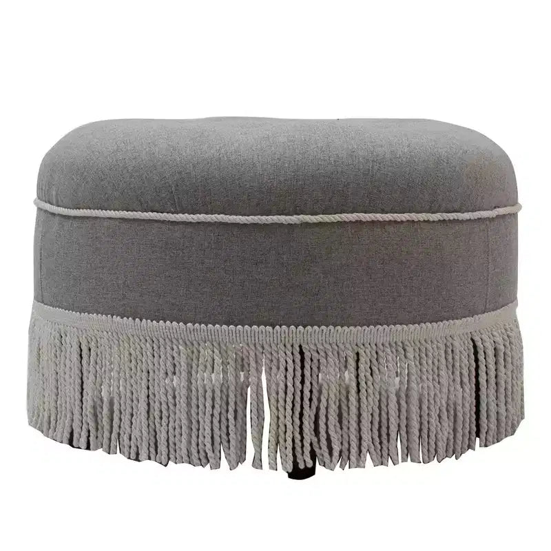 Ottoman rond d'appoint capitonné